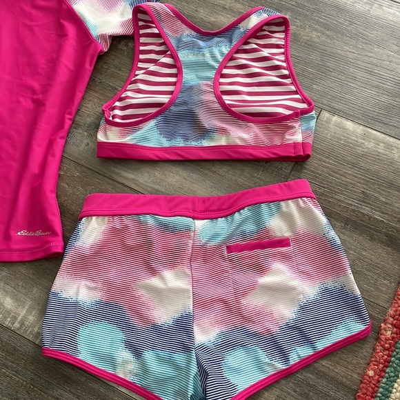 GIRL'S Eddie Bauer Youth Reversible 4 Piece Swim Set Size 10/12 - Picture 8 of 11